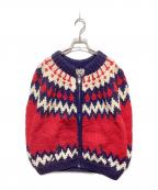EKOKOエココ）の古着「ジップエクアドルニット」｜レッド