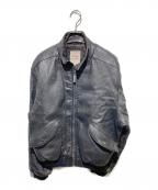 MILLESIMESミレジム）の古着「レザーボンバージャケット」｜ブラック