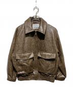 SLYスライ）の古着「FAUX LEATHER ZIP UP ブルゾン」｜ブラウン