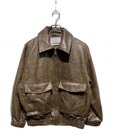 中古・古着通販】SLY (スライ) FAUX LEATHER ZIP UP ブルゾン ブラウン