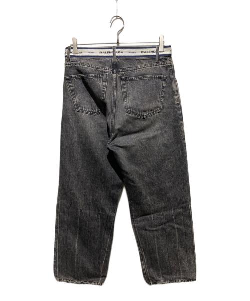 BALENCIAGA UNIFIT（バレンシアガ）BALENCIAGA UNIFIT (バレンシアガ) 21SS ウエストロゴ ウォッシュド デニム ブラック サイズ:XSの古着・服飾アイテム