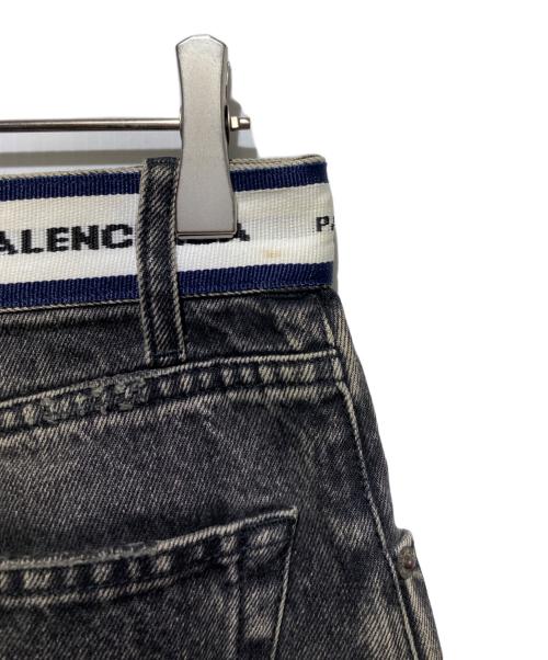 BALENCIAGA UNIFIT（バレンシアガ）BALENCIAGA UNIFIT (バレンシアガ) 21SS ウエストロゴ ウォッシュド デニム ブラック サイズ:XSの古着・服飾アイテム