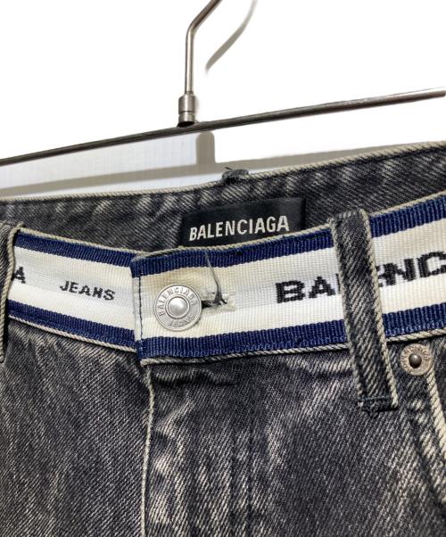 BALENCIAGA UNIFIT（バレンシアガ）BALENCIAGA UNIFIT (バレンシアガ) 21SS ウエストロゴ ウォッシュド デニム ブラック サイズ:XSの古着・服飾アイテム