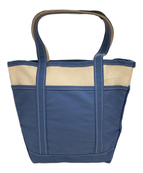 L.L.Bean（エルエルビーン）L.L.Bean (エルエルビーン) カスコベイトートバッグ アイボリー×ブルーの古着・服飾アイテム
