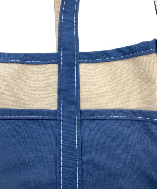 L.L.Bean（エルエルビーン）L.L.Bean (エルエルビーン) カスコベイトートバッグ アイボリー×ブルーの古着・服飾アイテム