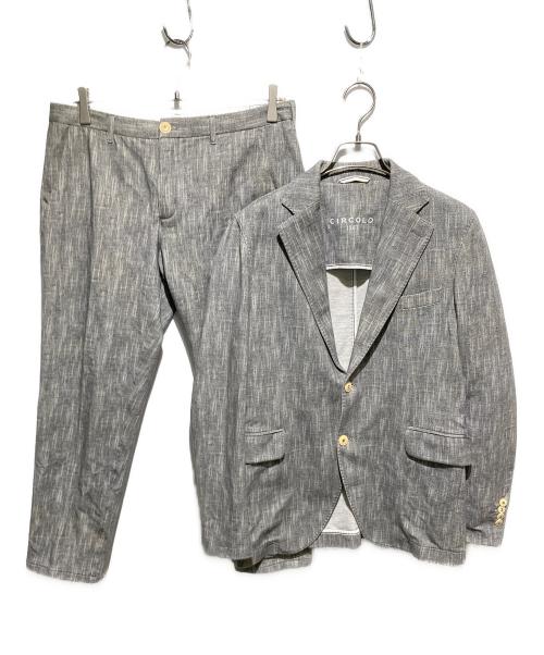 CIRCOLO 1901（チルコロ1901）CIRCOLO 1901 (チルコロ1901) ヘリンボーンプリント ストレッチ ジャージー ジャケットセットアップ グレー サイズ:44/46の古着・服飾アイテム