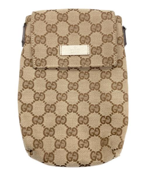 GUCCI（グッチ）GUCCI (グッチ) GGキャンバスミニショルダーポーチ ベージュの古着・服飾アイテム