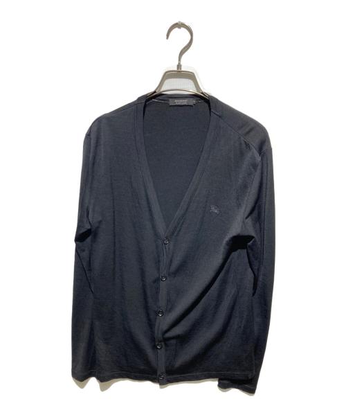 BURBERRY BLACK LABEL（バーバリーブラックレーベル）BURBERRY BLACK LABEL (バーバリーブラックレーベル) ロゴ刺繍ニットカーディガン ブラック サイズ:2の古着・服飾アイテム