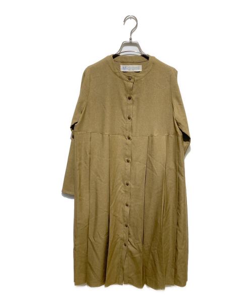 Midi-Umi（ミディウミ）Midi-Umi (ミディウミ) クルーネックプリーツワンピース ベージュ サイズ:不明の古着・服飾アイテム
