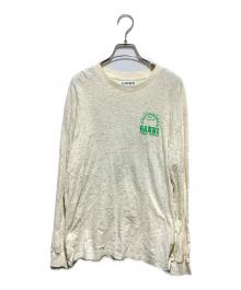 GANNI（ガニー）の古着「ロングスリーブプリントカットソー」｜アイボリー