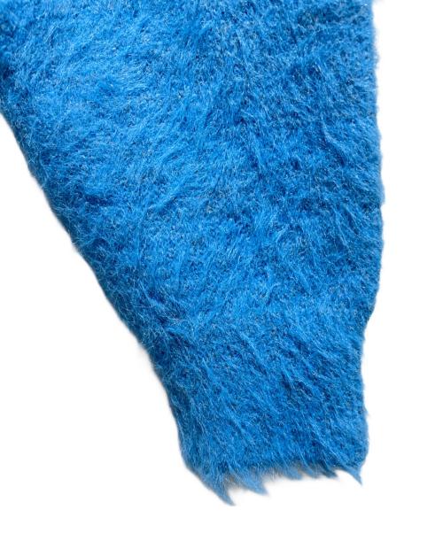 MAISON SPECIAL（メゾンスペシャル）MAISON SPECIAL (メゾンスペシャル) シャギーヤーンロゴニットシャギーニット ブルー サイズ:FREEの古着・服飾アイテム