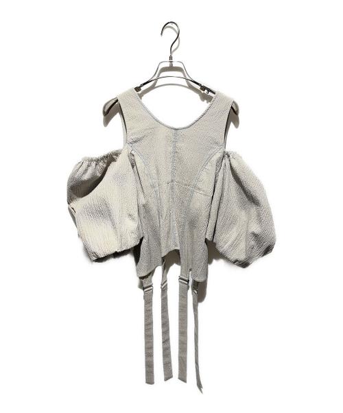 MAISON SPECIAL（メゾンスペシャル）MAISON SPECIAL (メゾンスペシャル) 2WAYパフスリーブトップス グレー サイズ:FREEの古着・服飾アイテム
