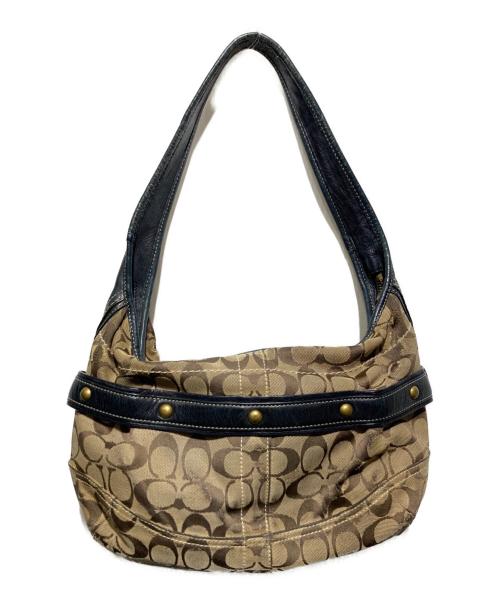 COACH（コーチ）COACH (コーチ) y2k シグネチャー ホーボーワンショルダーバッグ ベージュの古着・服飾アイテム