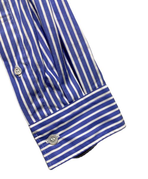 FRAMeWORK（フレームワーク）FRAMeWORK (フレームワーク) ストライプシャツ/100/2ストライプショートシャツ ホワイト×ブルー サイズ:FREEの古着・服飾アイテム