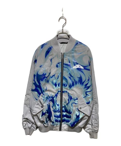 HERON PRESTON（ヘロンプレストン）HERON PRESTON (ヘロンプレストン) BOMBER JKT SKULL REFLEX シルバー サイズ:Sの古着・服飾アイテム