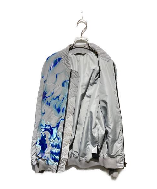 HERON PRESTON（ヘロンプレストン）HERON PRESTON (ヘロンプレストン) BOMBER JKT SKULL REFLEX シルバー サイズ:Sの古着・服飾アイテム