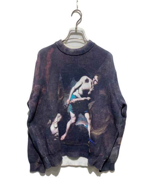 M+RC NOIR（マルシェノア）M+RC NOIR (マルシェノア) グラフィックニット ブラック サイズ:Mの古着・服飾アイテム