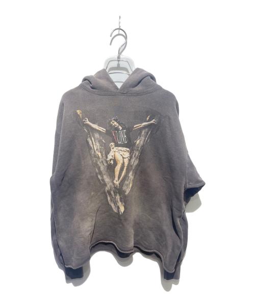 SAINT MICHAEL（セントマイケル）SAINT MICHAEL (セントマイケル) VLONE (ヴィーロン) プリントフーディー グレー サイズ:Mの古着・服飾アイテム