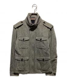 PS Paul Smith（ＰＳポールスミス）の古着「アルパカ混ウール ホームスパンツイード M-65 ミリタリージャケット」｜グレー