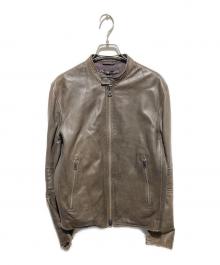 PREMIUM theory（プレミアムセオリー）の古着「シングルライダースジャケット」｜ブラウン