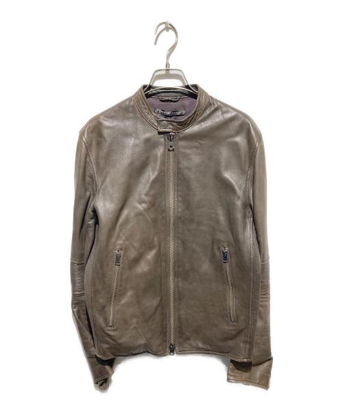 PREMIUM theory（プレミアムセオリー）premium theory (プレミアムセオリー) シングルライダースジャケット ブラウン サイズ:Sの古着・服飾アイテム