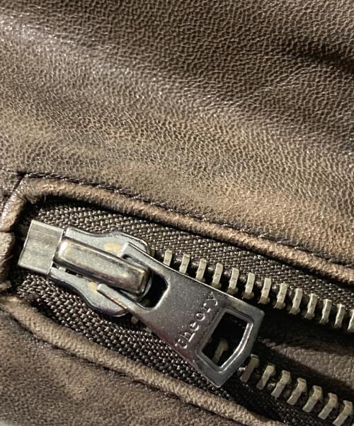 PREMIUM theory（プレミアムセオリー）premium theory (プレミアムセオリー) シングルライダースジャケット ブラウン サイズ:Sの古着・服飾アイテム