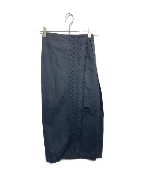 JUNYA WATANABE COMME des GARCONS（(ジュンヤワタナベ コムデギャルソン）JUNYA WATANABE COMME des GARCONS ((ジュンヤワタナベ コムデギャルソン) AD1997 エンブロイダリーレースラップスカート ブラック サイズ:不明の古着・服飾アイテム