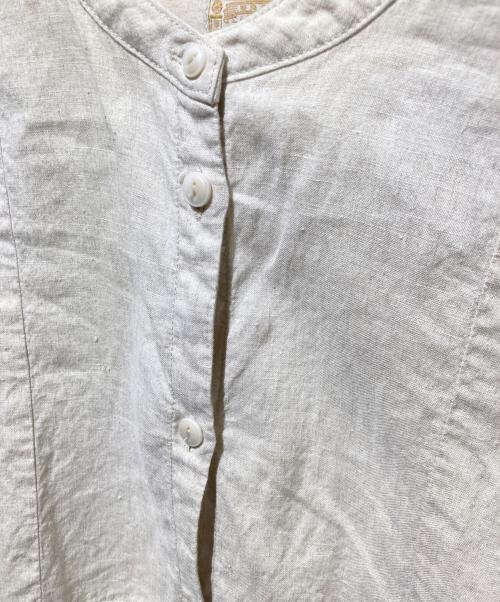 中川政七商店（ナカガワマサシチショウテン）中川政七商店 (ナカガワマサシチショウテン) 麻シルク バンドカラーシャツ ベージュ サイズ:不明の古着・服飾アイテム