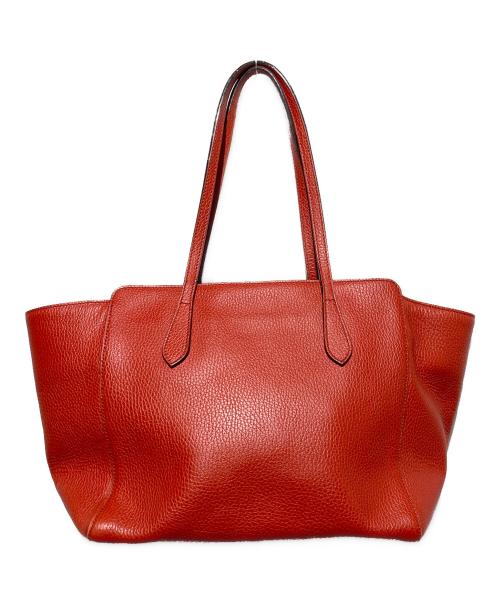 GUCCI（グッチ）GUCCI (グッチ) スウィング レザー トートバッグ レッドの古着・服飾アイテム