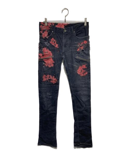 L.G.B（ルグランブルー）L.G.B (ルグランブルー) S-WOLF/BR+REDダメージデニムパンツ ブラック サイズ:30の古着・服飾アイテム