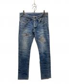 Francis T MOR.K.Sフランシストモークス）の古着「ラインストーンデザインデニムパンツ」｜インディゴ