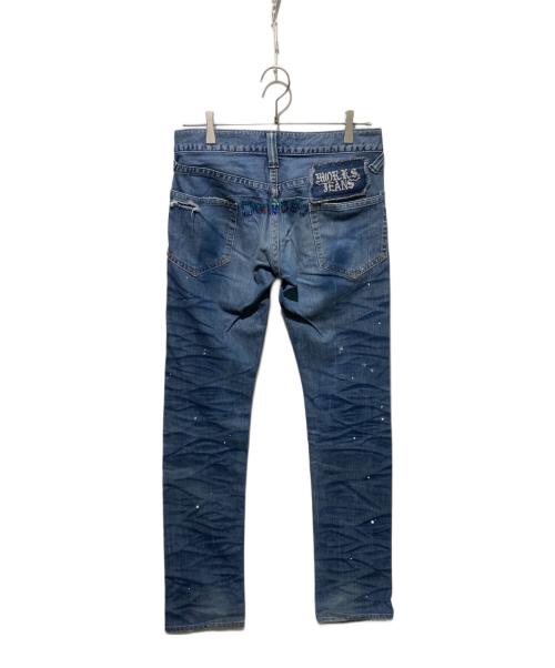 Francis T MOR.K.S（フランシストモークス）Francis T MOR.K.S (フランシストモークス) 装飾デニムパンツ インディゴ サイズ:2の古着・服飾アイテム