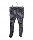 FAGASSENT TOSHIKI AOKIファガッセン トシキアオキ）の古着「ボロダメージ加工デニムパンツ」｜ネイビー