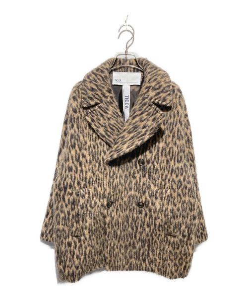 ticca（ティッカ）ticca (ティッカ) ティッカ レオパードシャギーピーコート グレー サイズ:FREEの古着・服飾アイテム