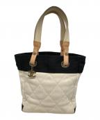 CHANELシャネル）の古着「トートバッグ/パリビアリッツPMトートバッグ」｜ホワイト