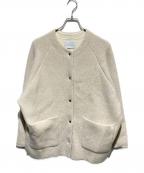 Adam et Ropeアダム エ ロペ）の古着「ダブルフェイスニットミドル丈ブルゾン」｜アイボリー