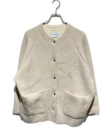Adam et Rope（アダム エ ロペ）の古着「ダブルフェイスニットミドル丈ブルゾン」｜アイボリー