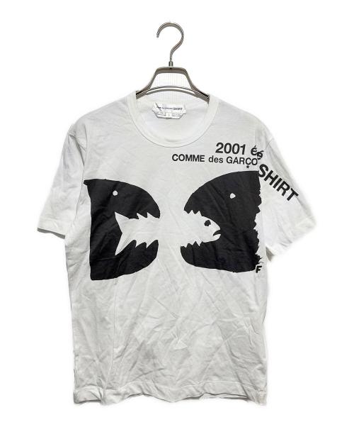 COMME des GARCONS SHIRT（コムデギャルソンシャツ）COMME des GARCONS SHIRT (コムデギャルソンシャツ) 01SS プリント魚Ｔシャツ ホワイト サイズ:Sの古着・服飾アイテム