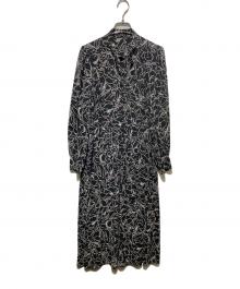 Loulou Willoughby（ルルウィルビー）の古着「フローラルマリンフリルワンピース」｜ホワイト×ブラック