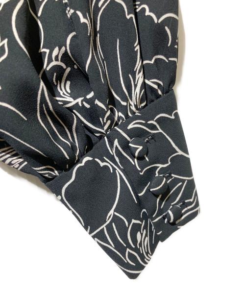 Loulou Willoughby（ルルウィルビー）Loulou Willoughby (ルルウィルビー) フローラルマリンフリルワンピース ホワイト×ブラック サイズ:2の古着・服飾アイテム