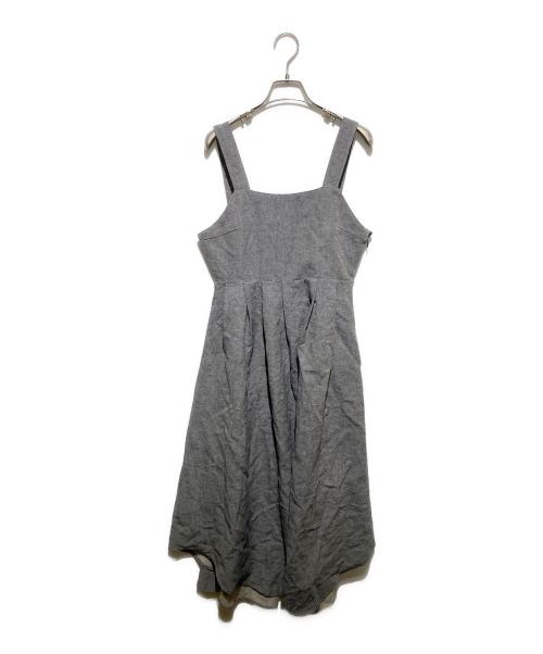 LEINWANDE（ラインヴァンド）LEINWANDE (ラインヴァンド) ウールリネンベルテッドドレス グレー サイズ:FREEの古着・服飾アイテム