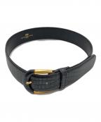 BALENCIAGAバレンシアガ）の古着「【OLD】型押しロゴベルト」｜ブラック