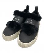 DIESELディーゼル）の古着「ファーデザインスリッポン」｜ブラック