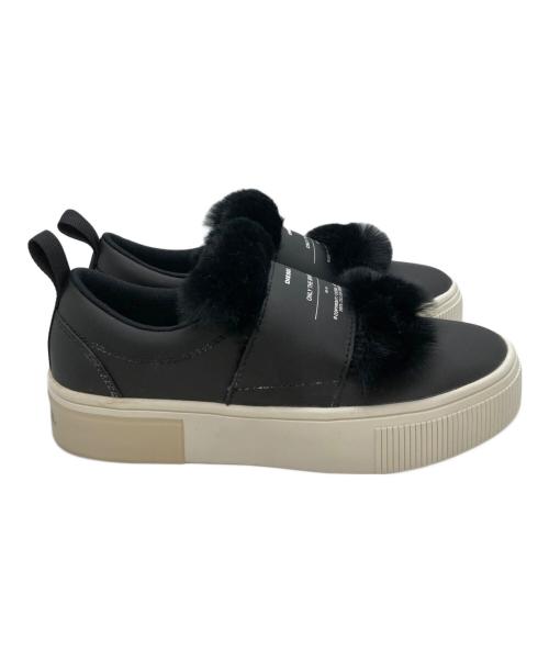 DIESEL（ディーゼル）DIESEL (ディーゼル) ファーデザインスリッポン ブラック サイズ:23の古着・服飾アイテム