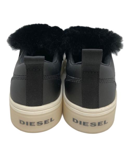 DIESEL（ディーゼル）DIESEL (ディーゼル) ファーデザインスリッポン ブラック サイズ:23の古着・服飾アイテム