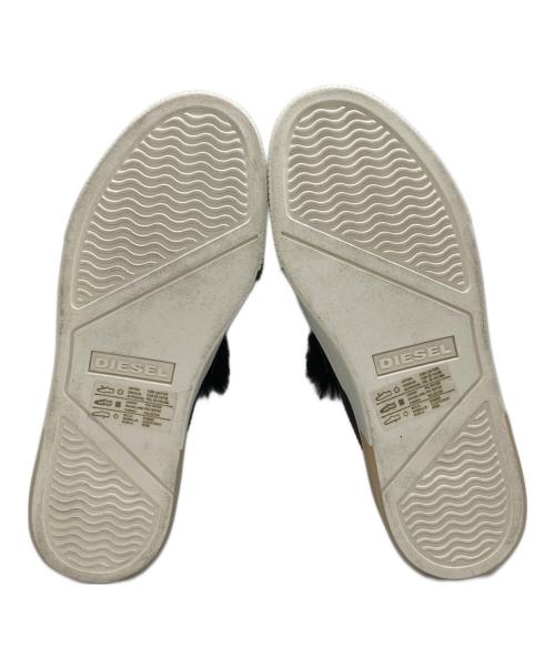 DIESEL（ディーゼル）DIESEL (ディーゼル) ファーデザインスリッポン ブラック サイズ:23の古着・服飾アイテム