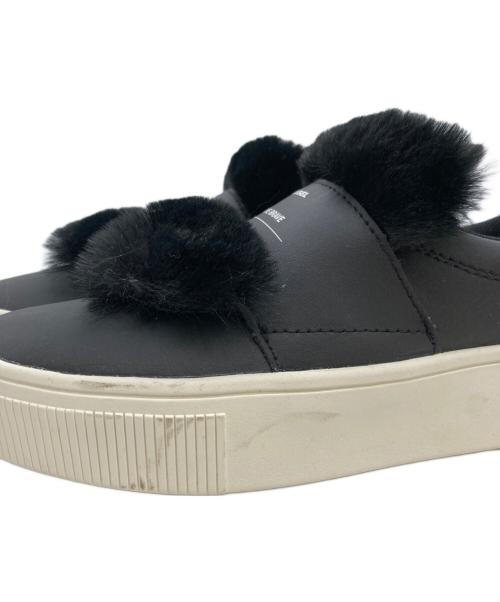 DIESEL（ディーゼル）DIESEL (ディーゼル) ファーデザインスリッポン ブラック サイズ:23の古着・服飾アイテム