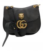 GUCCIグッチ）の古着「GGマーモント タイガーヘッドショルダーバッグ」｜ブラック