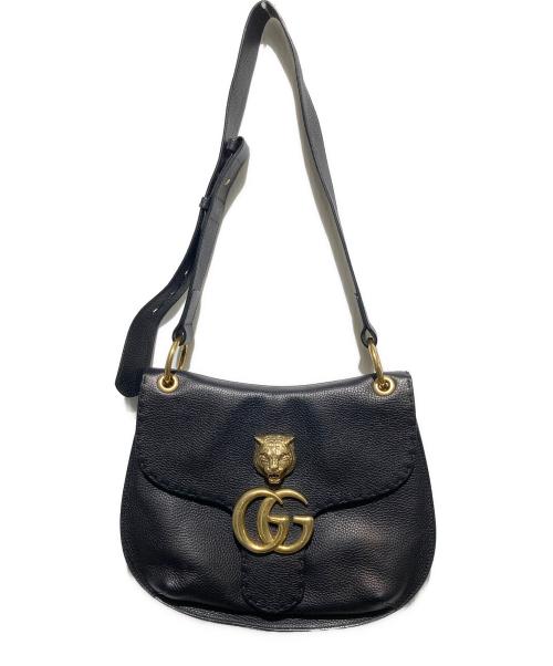 GUCCI（グッチ）GUCCI (グッチ) GGマーモント タイガーヘッドショルダーバッグ ブラックの古着・服飾アイテム