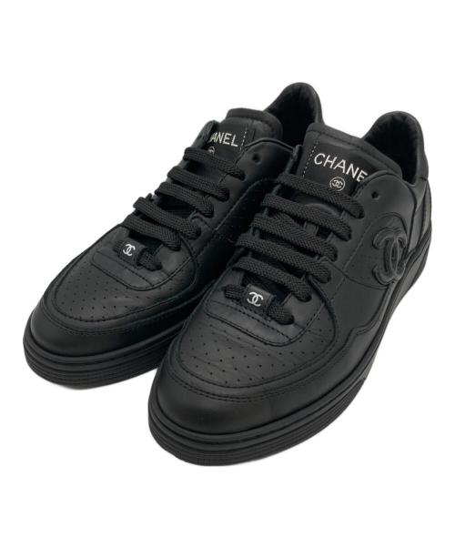 CHANEL（シャネル）CHANEL (シャネル) CCロゴローカットスニーカー ブラック サイズ:36の古着・服飾アイテム